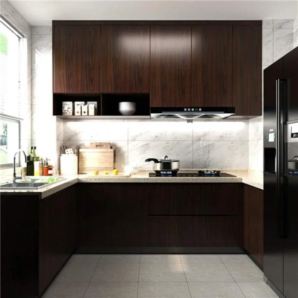 Dark Brown Wood Grain Contact Paper Thick Walnut Wood Wallpaper Peel Stick Black